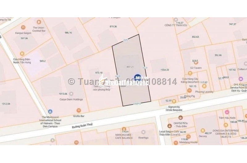 Bán Siêu Phẩm VILLA mặt tiền Xuân Thủy, Thảo Điền, Q.2. DT: 897m2, Sổ Đỏ. Giá: 405 tỷ. LH: 0909108814